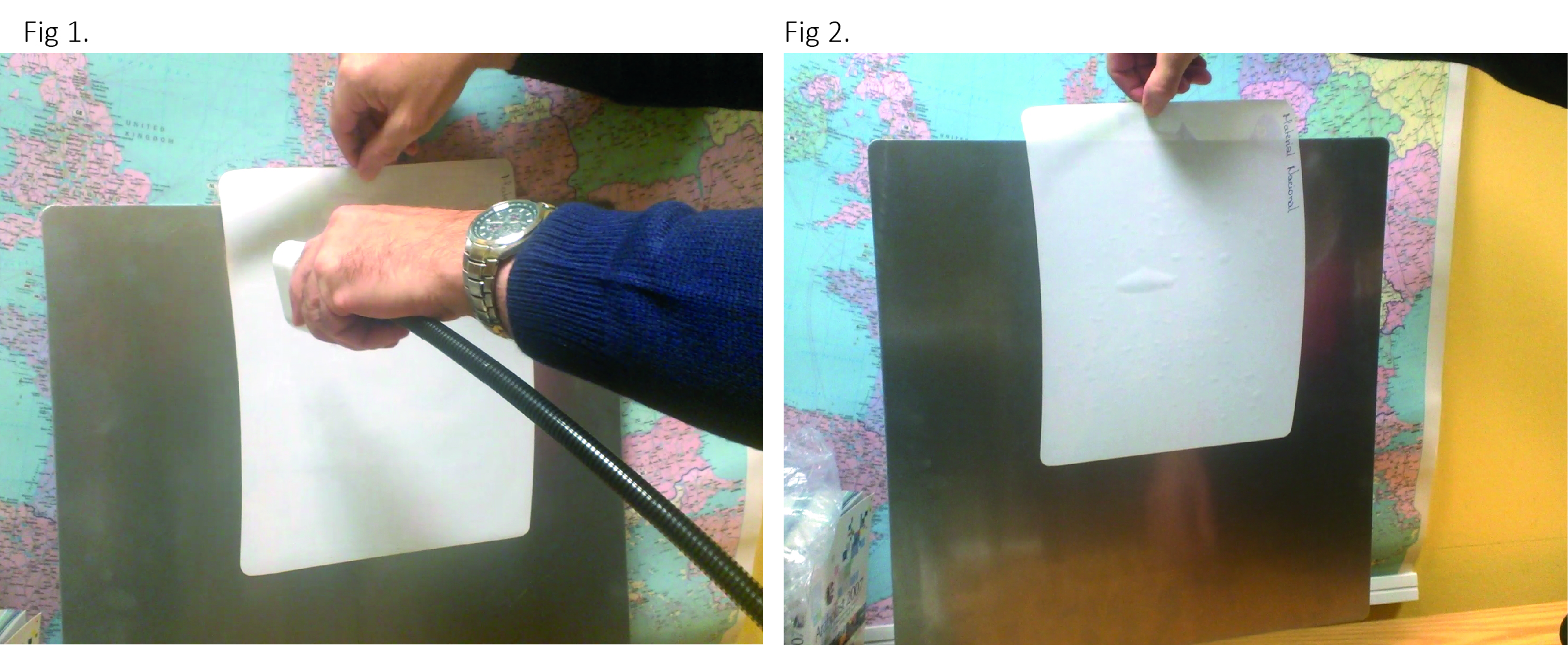 In-mold label testing setup