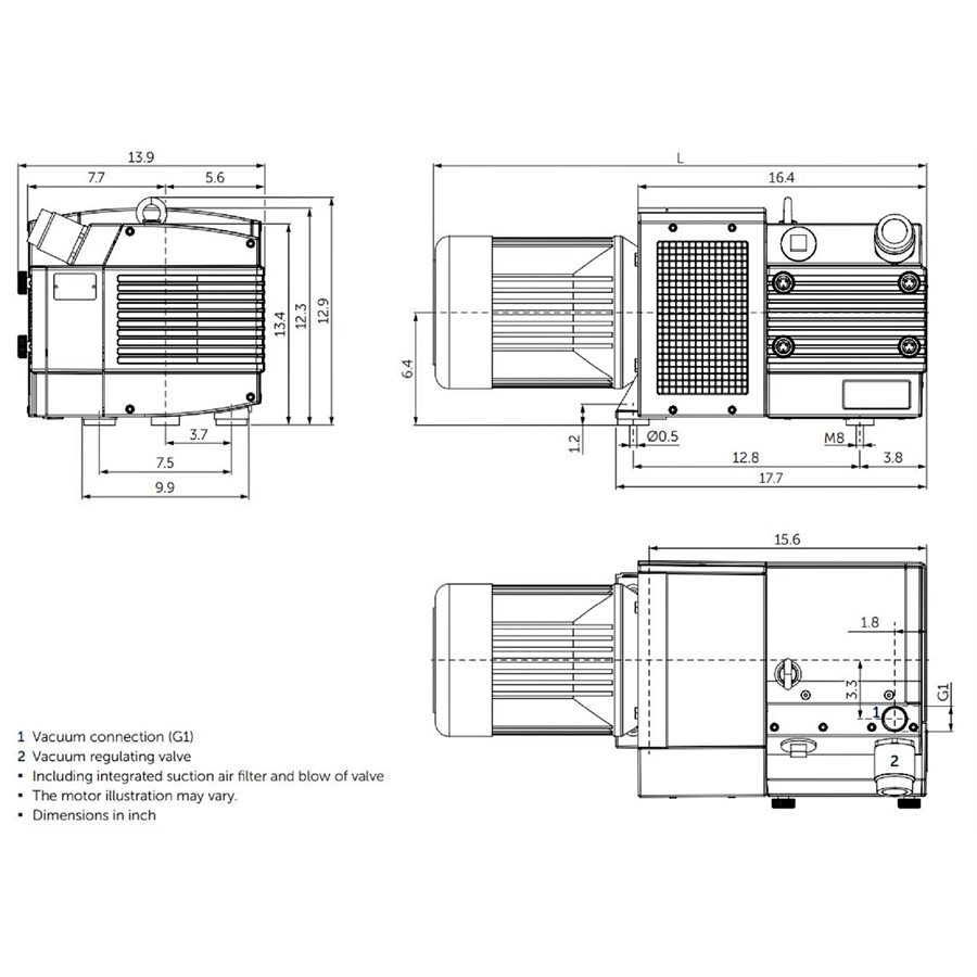 Becker KVT 3.60 Vacuum Pump | Oil-less Rotary Vane Pump