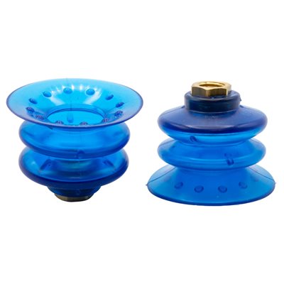 Blue Vinyl Vacuum Cup 1.9H x 2.37W x 1/4 NPT w/Cleats Style J