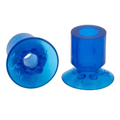 Blue Vinyl Vacuum Cup .98H x 1.01W x .38B w/Cleats Style C