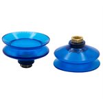 Blue Vinyl Vacuum Cup 1.86H x 2.78W x 1/4 NPT w/Cleats Style J