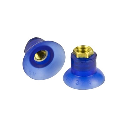 Blue Vinyl Vacuum Cup 1.15H x 1.51W x 1/4 NPT Male Style E