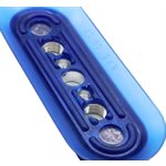 Blue Vinyl Vacuum Cup 3" x 8" - 1 3/4" & 2 5/16" Center Holes - 2 Holes 1/2" NPT