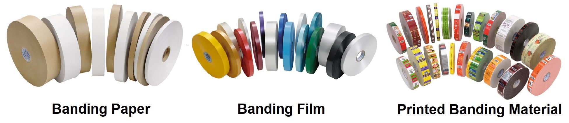 Examples of paper and film banding materials